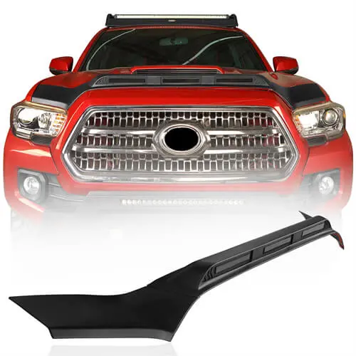 2016-2023 Toyota Tacoma Hood Protector Stone & Bug Deflector W/ Amber Lights - Hooke Road 1