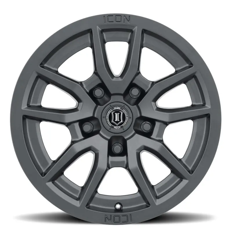 Icon Vector 5 17X8.5 5X5 -6Mm Offset 4.5In Bs 71.5Mm Bore Satin Black Wheel 1