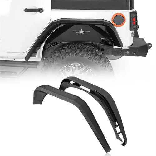 Aftermarket Flat Rear Fender Flares For 2007-2018 Jeep Wrangler Jk - Hooke Road 1