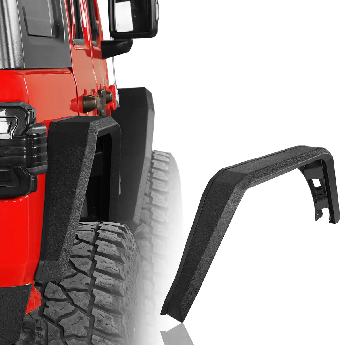 Jeep Flat Rear Fender Flares  (18-26 Jeep Wrangler Jl) - Hooke Road 1