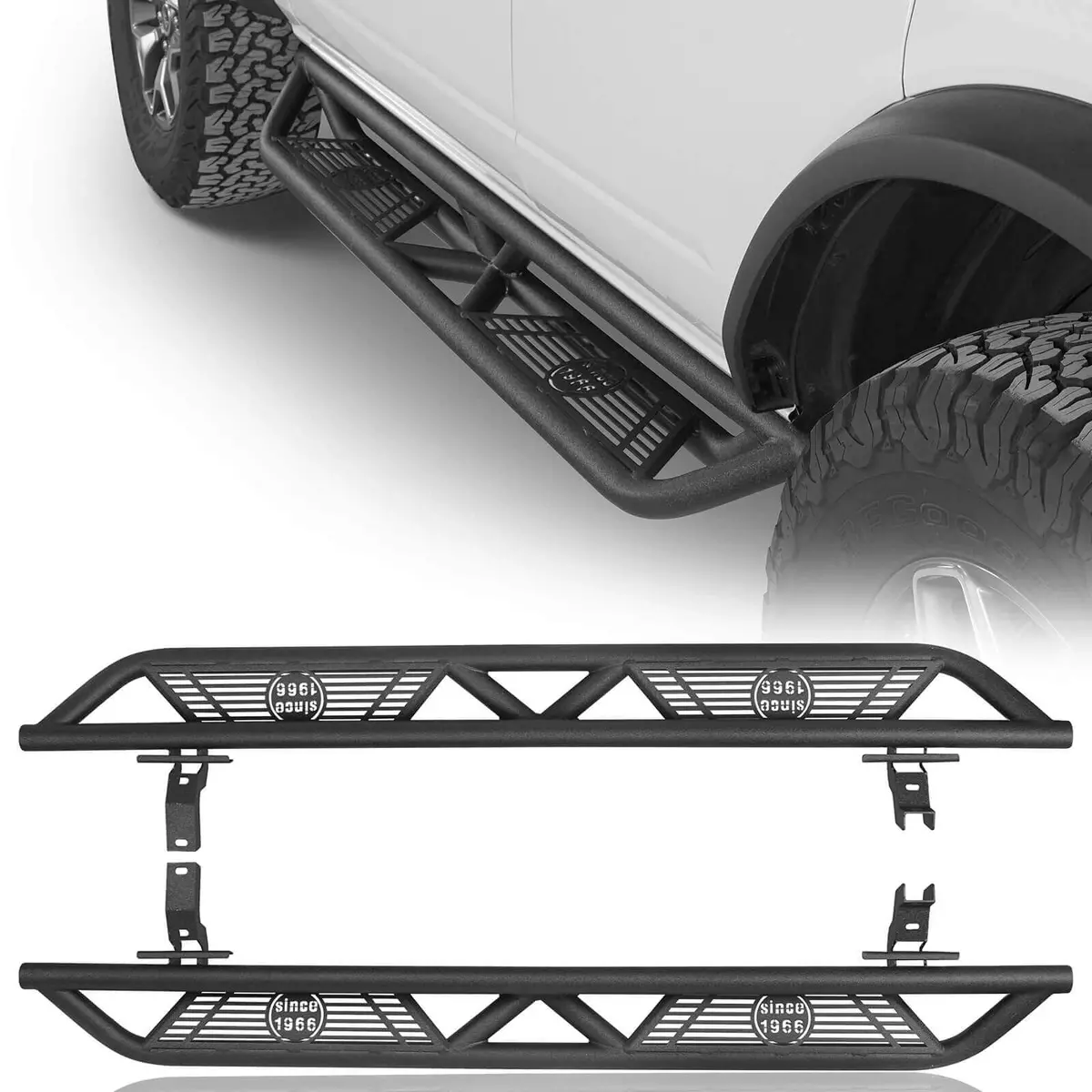 Ford Bronco Nerf Bars Side Steps Running Boards (21-26 4 Door Models) - Hooke Road 1