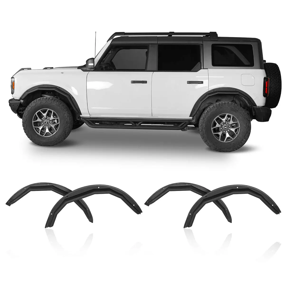2021-2024 Ford Bronco Razor Armor Front & Rear Fender Flares Kit  - Hooke Road 1