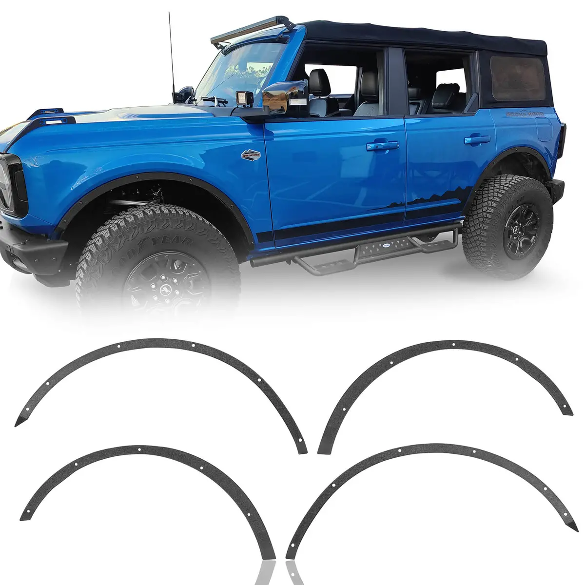 Fender Flare Delete Kit For 21-26 Ford Bronco 4-Door(Excluding Heritage Edition, Everglades, Heritage Limited Edition, Stroppe, Raptor) - Hooke Road 1