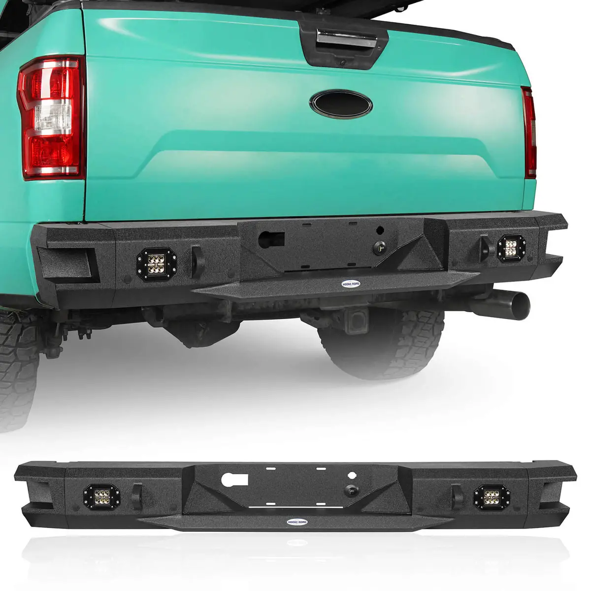 Pickup Rear Bumper W/ Led Floodlights (18-20 Ford F-150, Excluding Raptor) - Hooke Road 1
