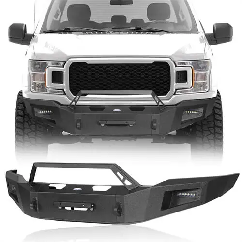 Aftermarket Full-Width Front Bumper For 2018-2020 Ford F-150 (Excluding Raptor) - Hooke Road 1