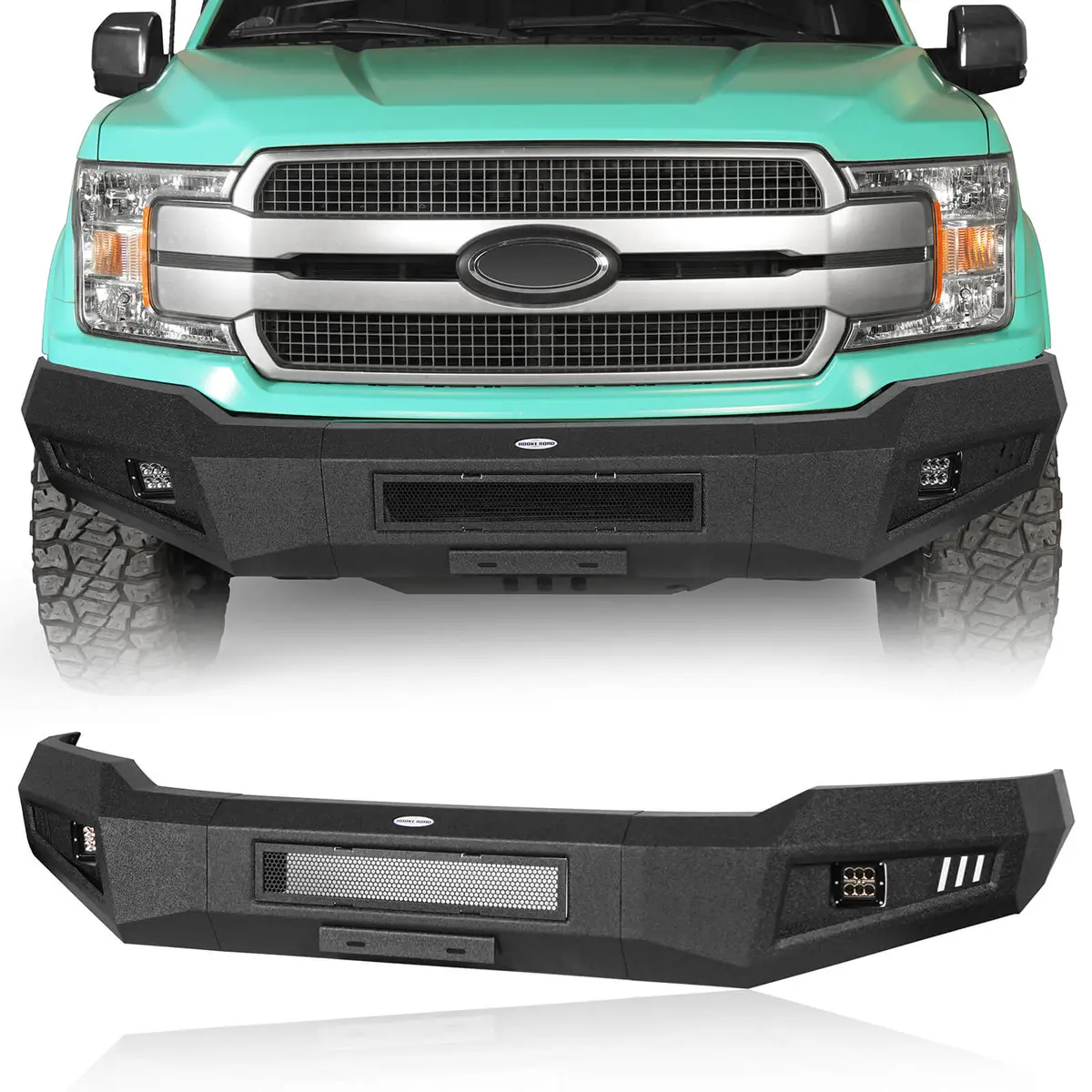 Ford Hr ⅱ Front Bumper W/ Led Spotlights (18-20 Ford F-150 (Excluding Raptor)) - Hooke Road 1