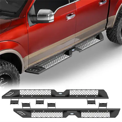 Ford F-150 Side Steps (15-26 Ford F-150 Supercrew & 17-26 F-250 F-350 Crew Cab) - Hooke Road 1