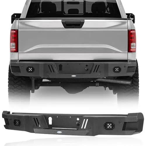 Aftermarket Rear Bumper W/ Led Spotlights For 2018-2020 Ford F-150 (Excluding Raptor) - Hooke Road 1