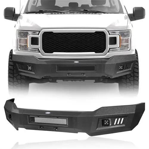 Aftermarket Full-Width Front Bumper For 2018-2020 Ford F-150 (Excluding Raptor) - Hooke Road 1