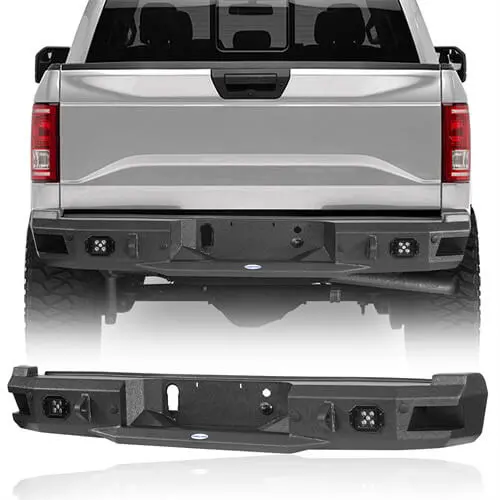 Offroad Rear Bumper W/ Led Spotlights For 2018-2020 Ford F-150 (Excluding Raptor) - Hooke Road 1