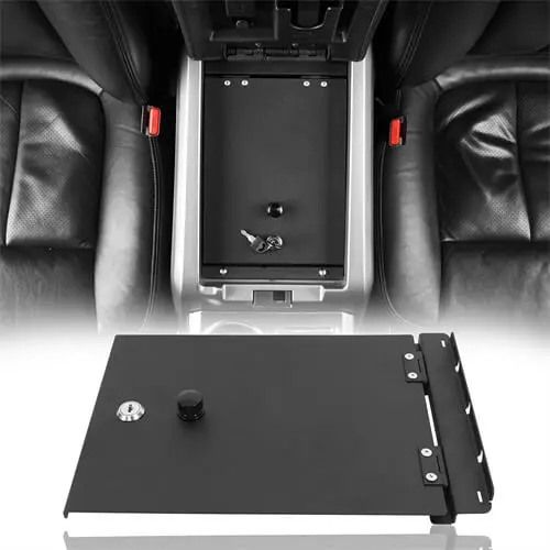 2009-2014 Ford F150 Steel Console Safe Lockbox Insert  Extra Storage-Hooke Road 1
