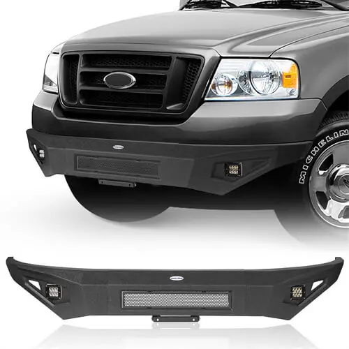 Off-Road Steel Full Width Front Bumper W/Led Lights For 2004-2008 Ford F-150 - Hooke Road 1