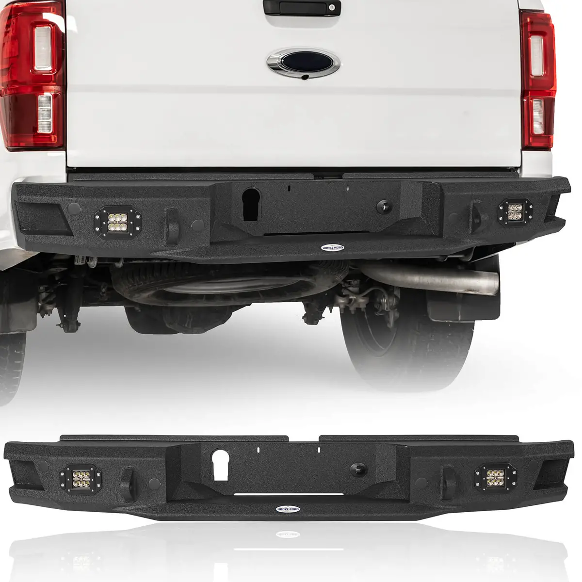 Ford 19-23 Ranger Discovery Rear Steel Bumper W/ Led Floodlights - Hooke Road 1