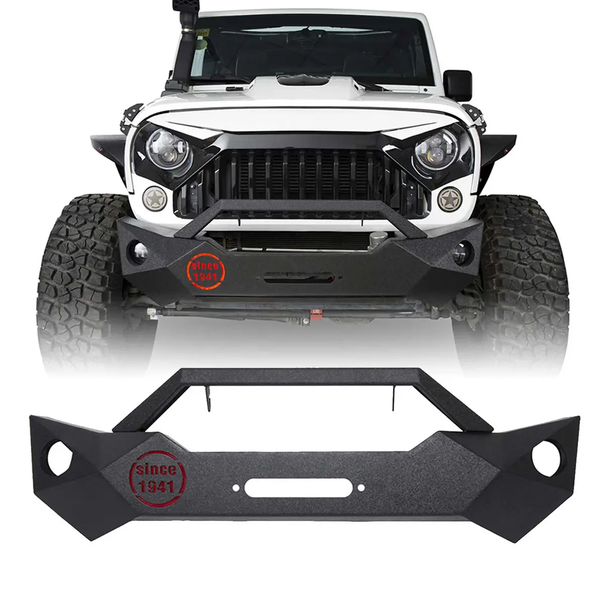 Hooke Road Fragmentation Stubby Front Bumper(07-18 Jeep Wrangler Jk) 1