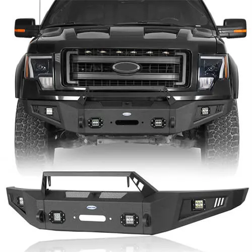 Hooke Road Full Width Front Bumper With Angled Hoop(09-14 Ford F-150,Excluding Raptor) 1