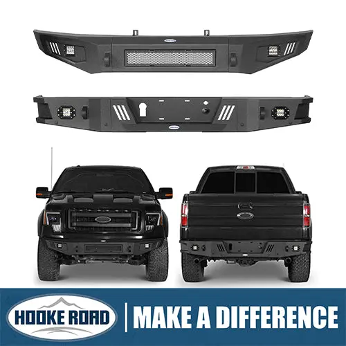 Hooke Road Full-Width Front Bumper & Rear Bumper Back Bumper(09-14 Ford F-150, Excluding Raptor) 1