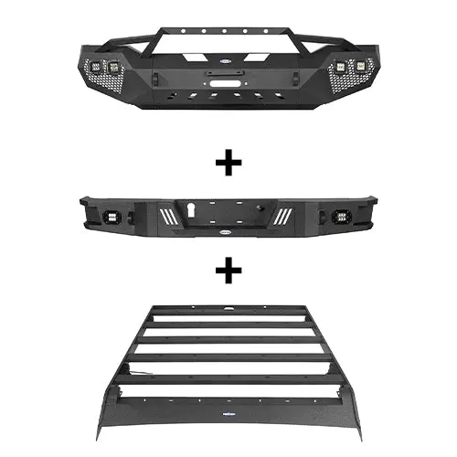 Hooke Road Front Bumper & Rear Bumper & Roof Rack W/Lights(07-13 Toyota Tundra Crewmax ) 1