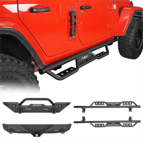 Hooke Road Front Bumper / Rear Bumper / Running Boards Side Steps(18-26 Jeep Wrangler Jl 4-Door) 1
