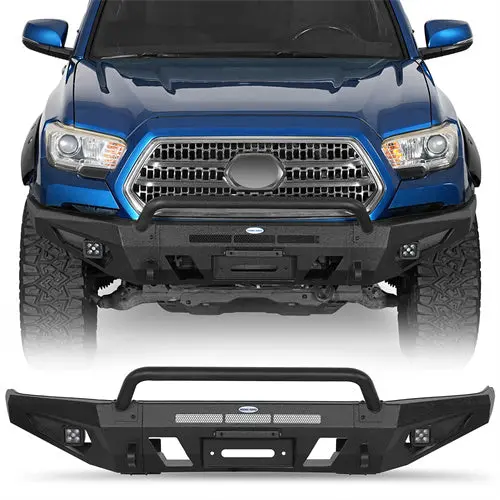 Front Bumper W/ Winch Plate (16-23 Toyota Tacoma) - Hooke Road 1