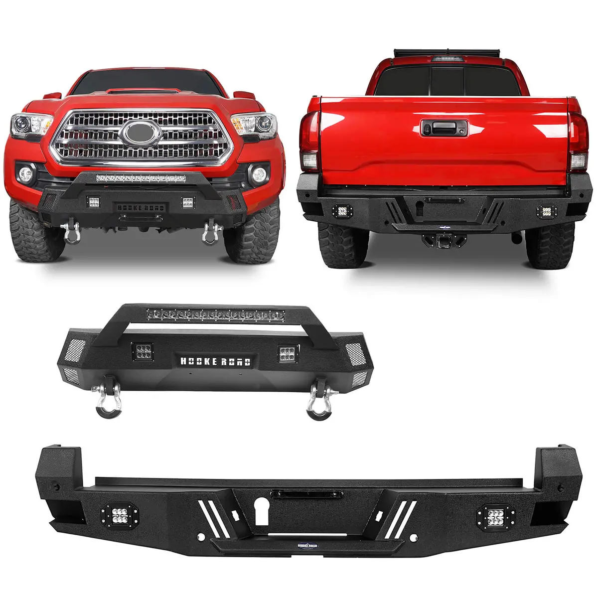 Hooke Road Hr Front & Rear Bumpers Combo(16-23 Toyota Tacoma 3Rd Gen) 1