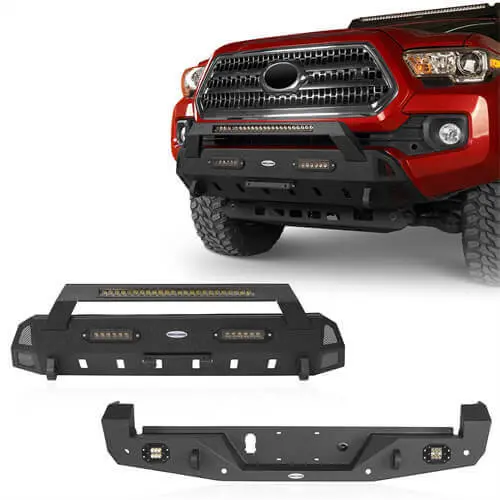 Hooke Road Front & Rear Bumpers Combo(16-23 Toyota Tacoma 3Rd Gen) 1