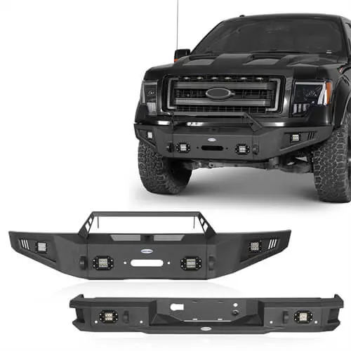 Hooke Road Full-Width Front Bumper & Rear Bumper(09-14 Ford F-150, Excluding Raptor) 1