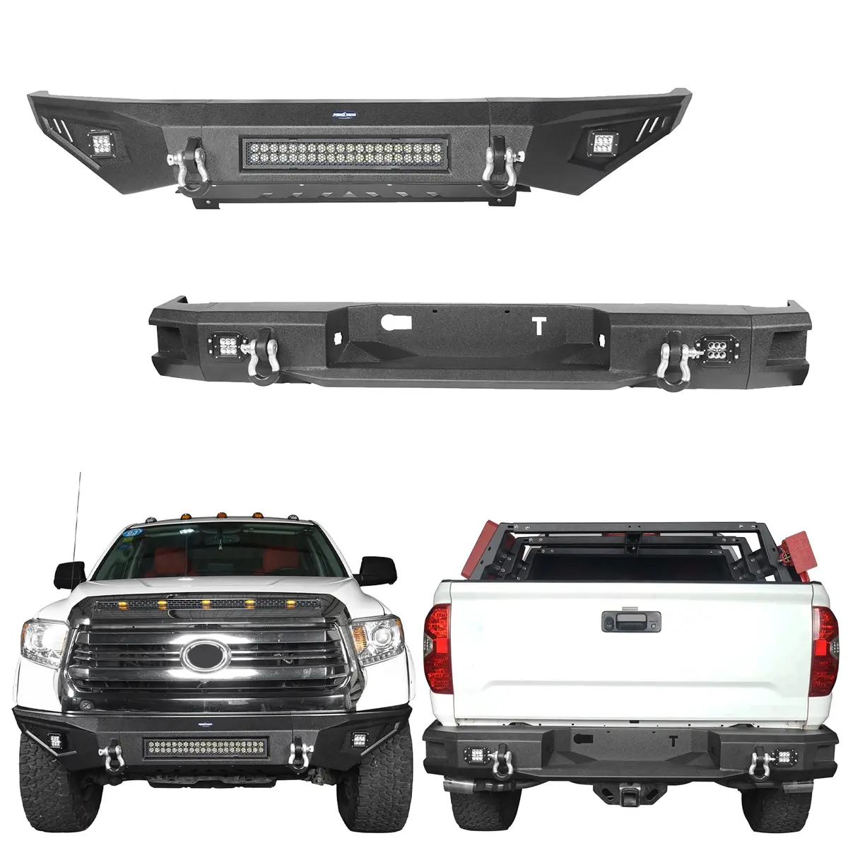 Hooke Road Full Width Front Bumper & Rear Bumper Combo(14-21 Toyota Tundra) 1
