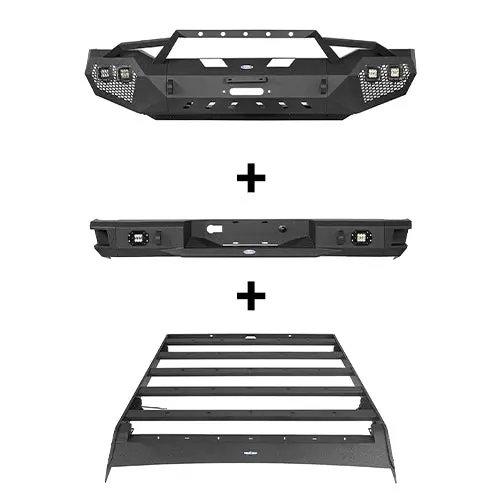 Hooke Road Full Width Front Bumper & Rear Bumper & Roof Rack(07-13 Toyota Tundra Crewmax) 1