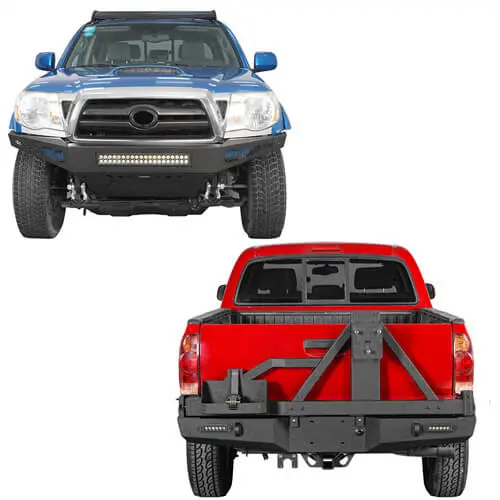 Hooke Road Full Width Front Bumper & Rear Bumper W/Swing Out Tire Carrier(05-11 Toyota Tacoma Gen 2) 1