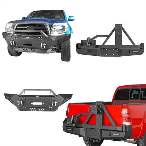 Hooke Road Full Width Front Bumper & Rear Bumper W/Tire Carrier(05-11 Toyota Tacoma) 1