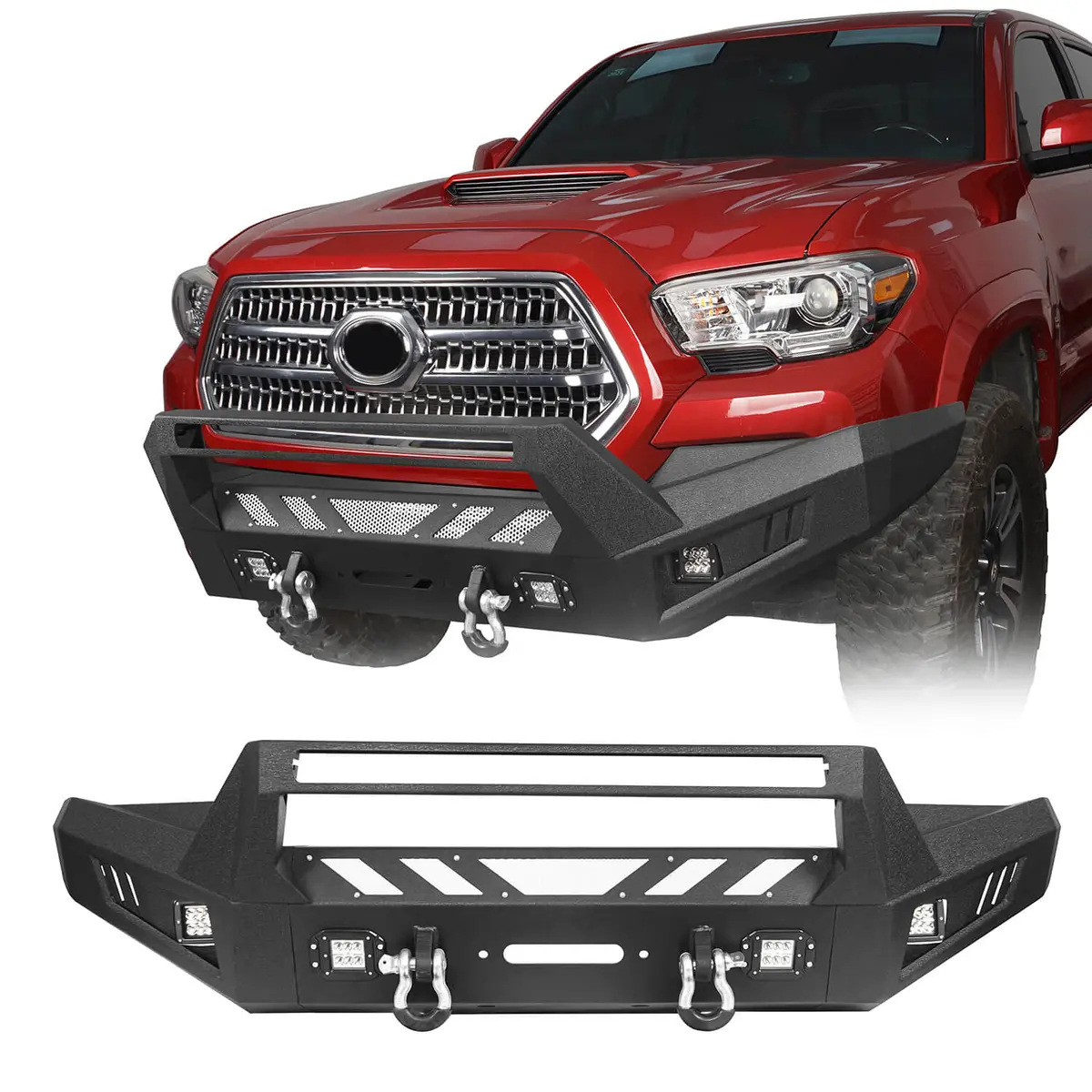 Hooke Road Full Width Front Bumper With Low-Profile Hoop(16-23 Toyota Tacoma 3Rd Gen) 1
