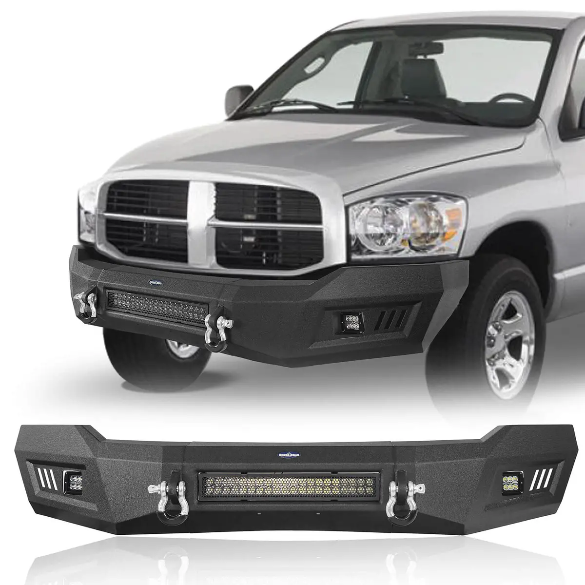 Hooke Road Full Width Front Bumper W/ 120W Led Light Bar (06-08 Ram 1500) - Hr ⅱ 1
