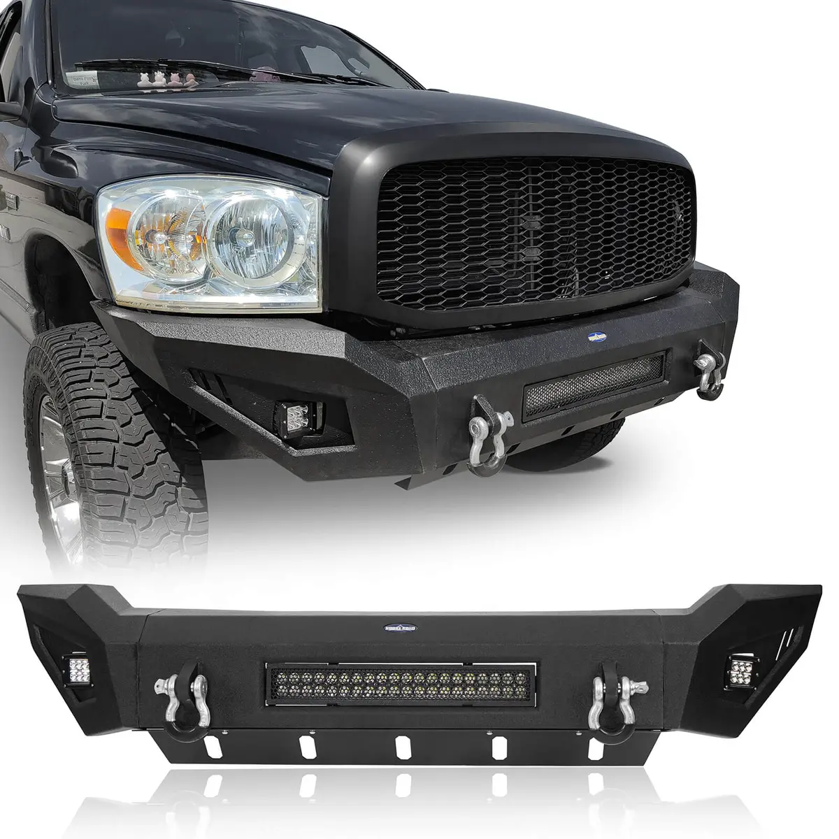 Hooke Road Full Width Front Bumper W/120W Led Light Bar(06-08 Ram 1500) - Hr ⅰ 1