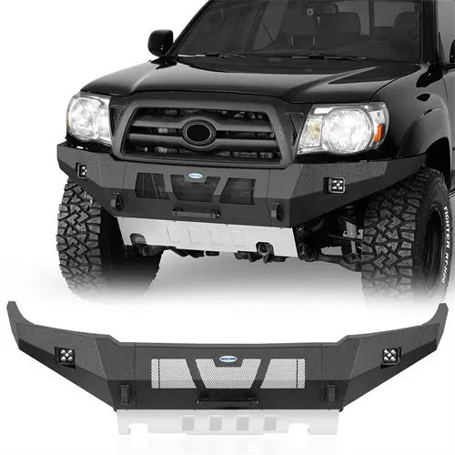 Full-Width Front Bumper W/ Skid Plate & Led Lights (05-11 Toyota Tacoma) - Hooke Road 1