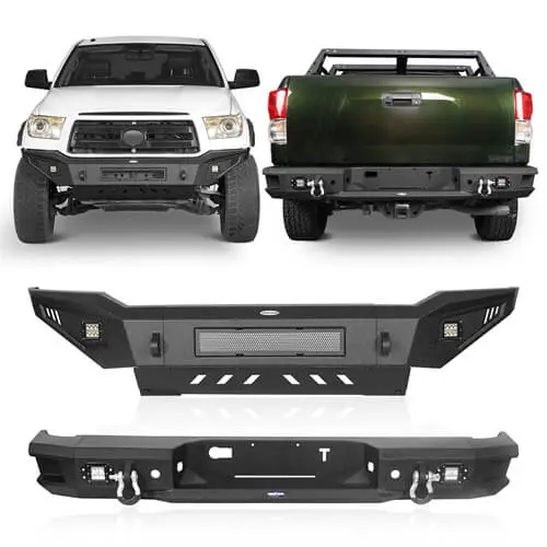 Hooke Road Full Width Front Bumper W/Skid Plate & Rear Bumper (07-13 Toyota Tundra) 1