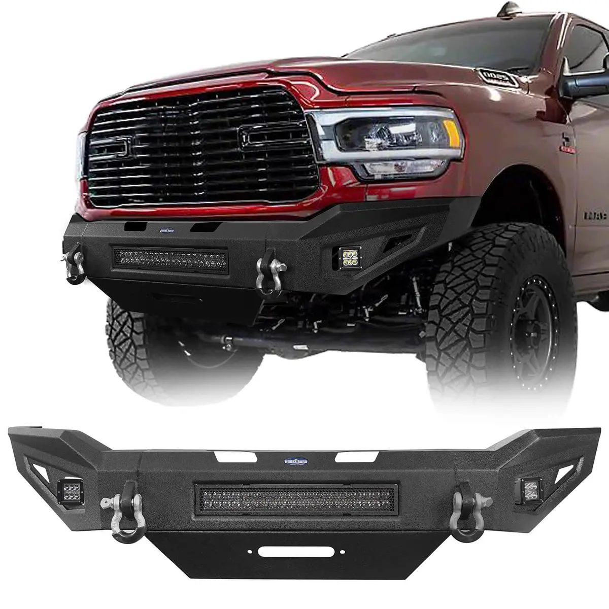 Hooke Road Full Width Front Bumper W/Winch Plate & Led Light Bar(19-24 Ram 2500 3500) - Discoveryⅰ 1