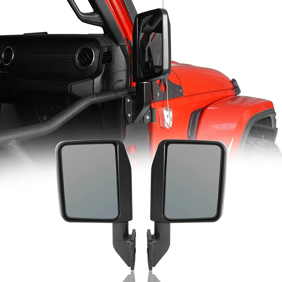 Hooke Road Half Door Side Mirrors(97-26 Wrangler Tj Jk Jl  Jeep Gladiator Jt) 1