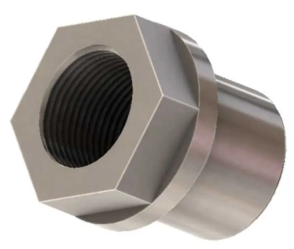 1 1/4-12 Hex Left Hand Thread Tube Insert For 1 1/2 Inch Id Tube 1