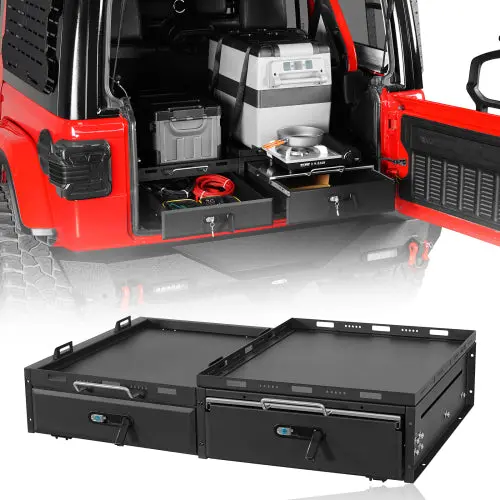 Cargo Drawer System & Fridge Slide Mount(15-18 Jeep Wrangler Jk & 18-26 Wrangler Jl 4-Door) - Hooke Road 1