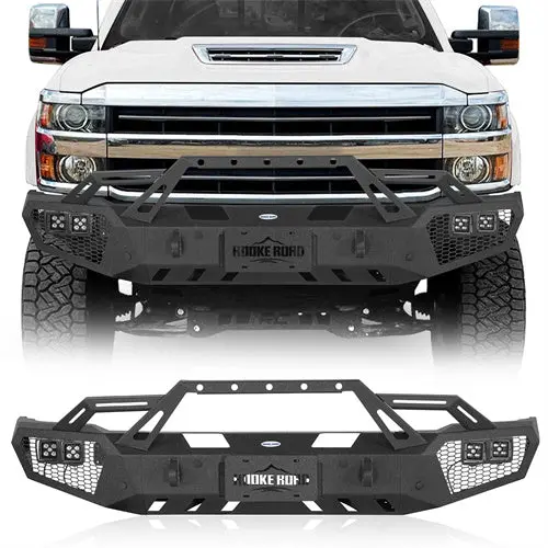 Hooke Road Front Bumper W/License Plate Holder(15-19 Chevy Silverado 2500Hd 3500Hd) 1