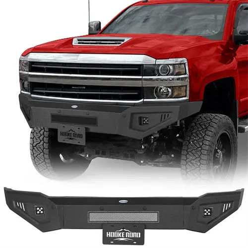 Front Bumper For 2015-2019 Chevy Silverado 2500Hd 3500Hd W/ Led Spotlights - Hooke Road 1