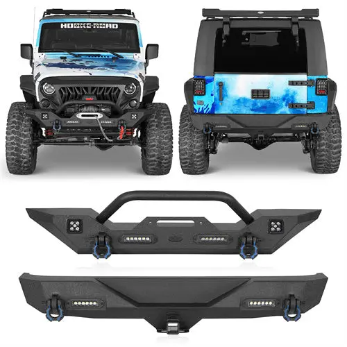 Hooke Road® Different Trail Front & Rear Bumper Combo(07-18 Jeep Wrangler Jk) 1