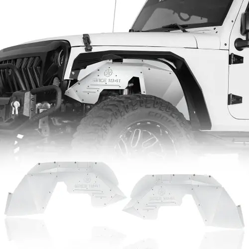 Hooke Road Aluminum Front Wheel Well Liners (07-18 Jeep Wrangler Jk) 1