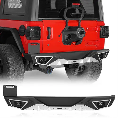 Aluminum Rear Bumper W/ Steel 2" Standard Hitch Receiver (Jeep Wrangler Jl 18-26) - Hooke Road 1