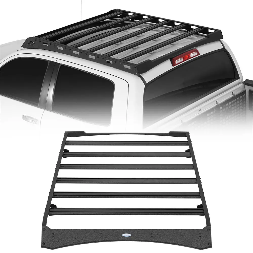 Roof Rack W/ 6 Aluminum Cross Bars For 2014-2021 Toyota Tundra Crewmax - Hooke Road 1