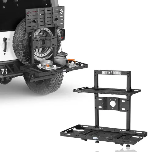 Hooke Road Tailgate Rear Cargo Rack System W/ Foldable Table(07-18 Jeep Wrangler Jk) 1