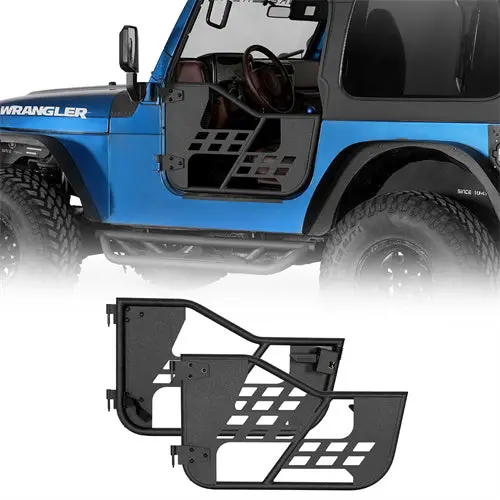 Hooke Road Tubular Door Guards For 1997-2006 Jeep Wrangler Tj 1