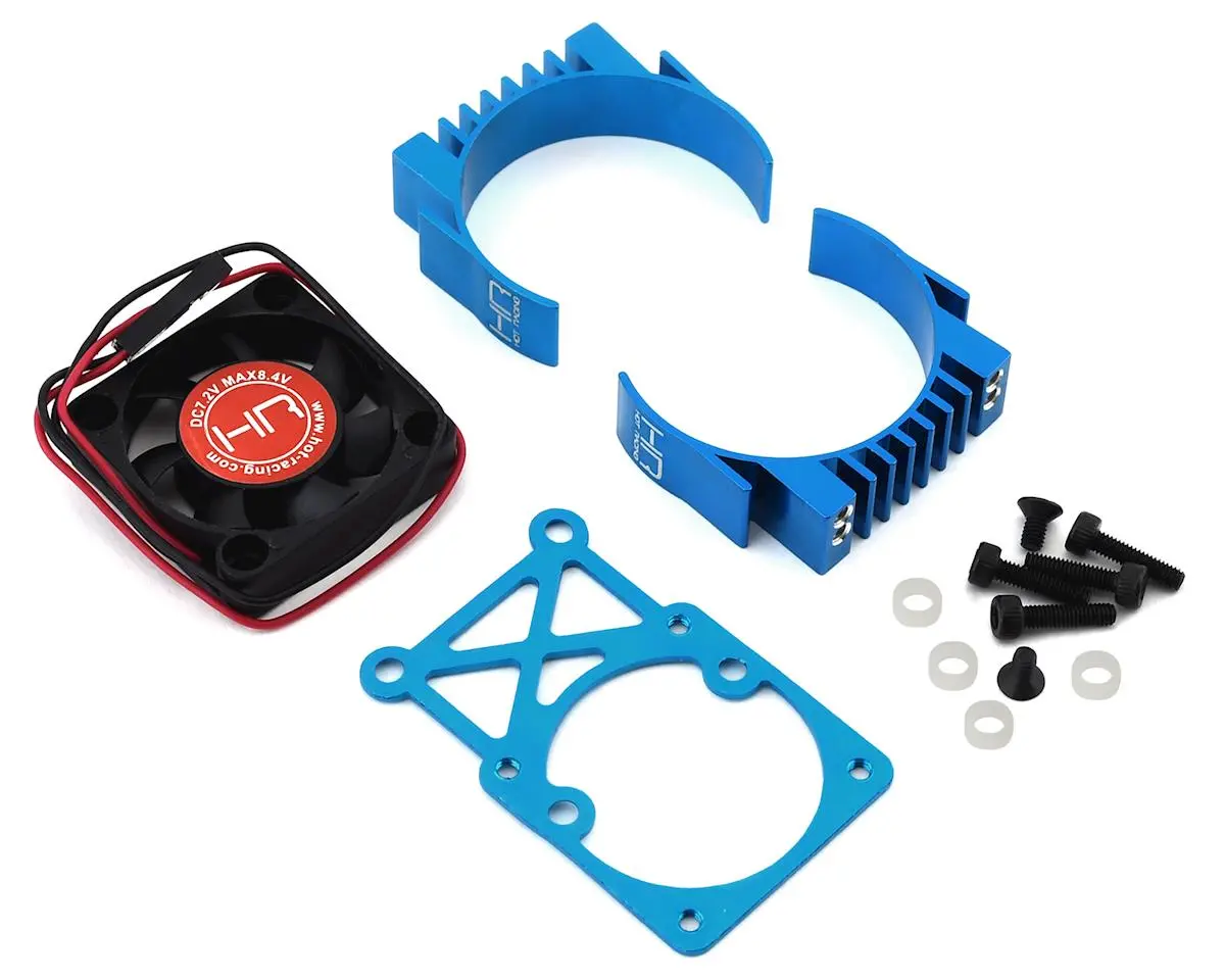 Clip-On Two-Piece Motor Heat Sink W/Fan (Tamiya Blue) 1