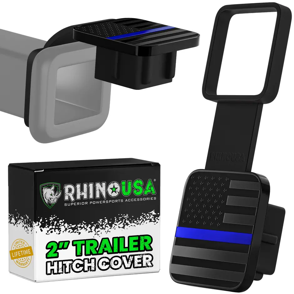 Rhino Usa 2" American Flag Hitch Cover - Black & Blue 1