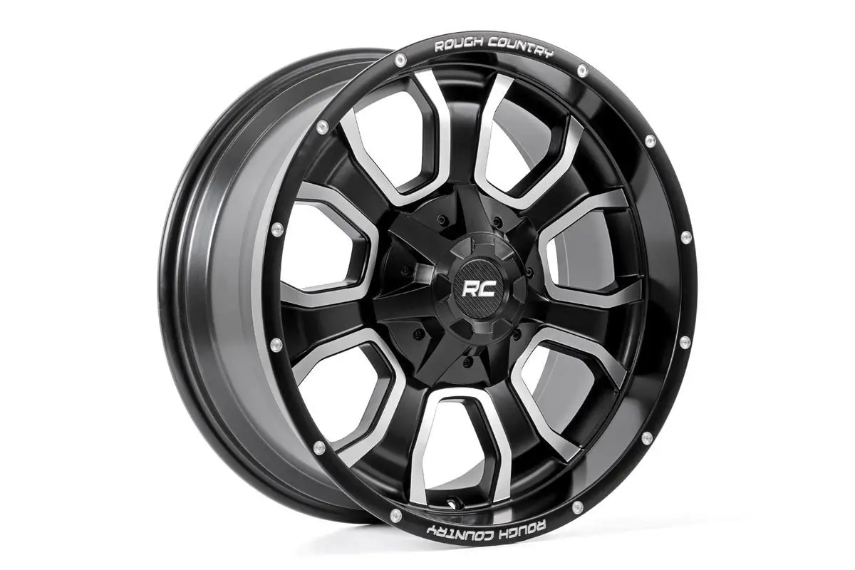 Rough Country 93 Series Wheel - One-Piece - Matte Black - 20X10 - 8X170 - -18Mm 1